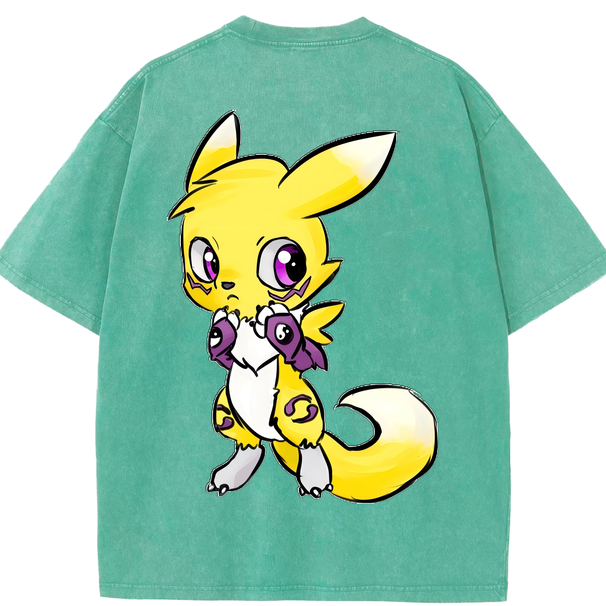 （画像用） Digimon デジタルモンスター/デジモン 綿100% ヴィンテージ風 半袖Tシャツ（背面プリント）